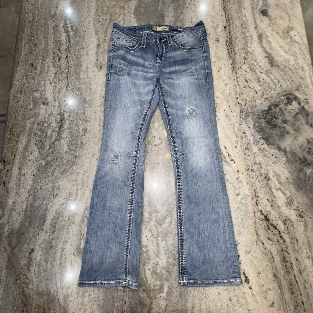BKE Culture Jeans Womens Sz 32x32* Bootcut Western Low Rise Rock Distressed